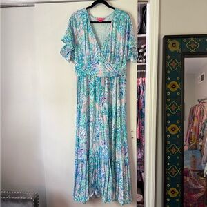 Lilly Pulitzer Light Purple Shell Print Maxi Dress